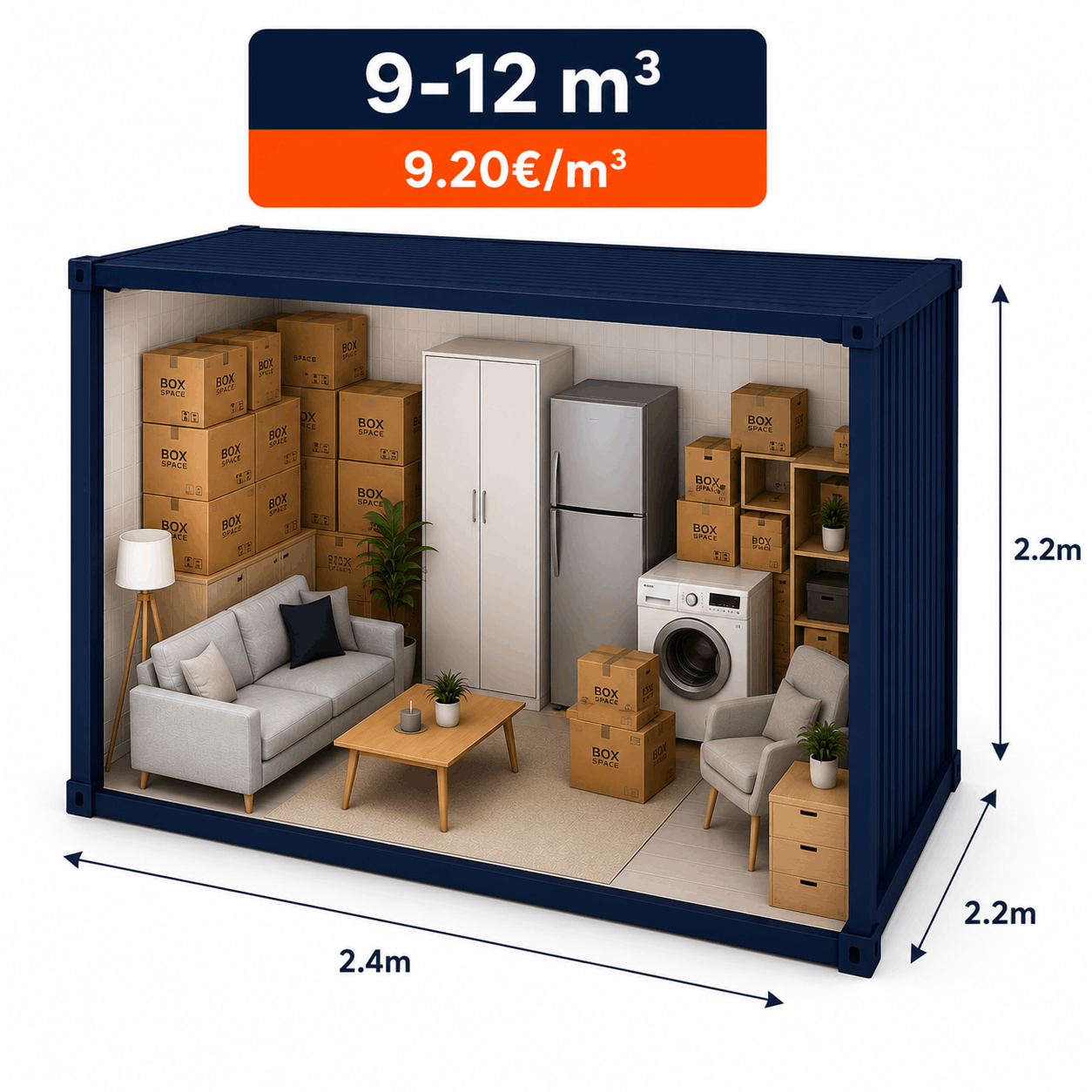 12 κυβικά αποθήκευση BoxSpace