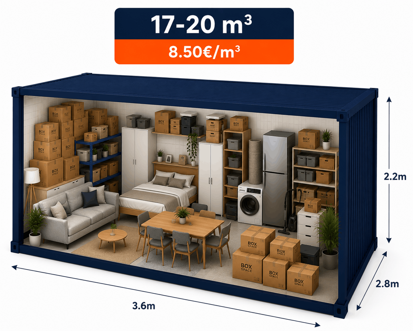 20 κυβικά αποθήκευση BoxSpace