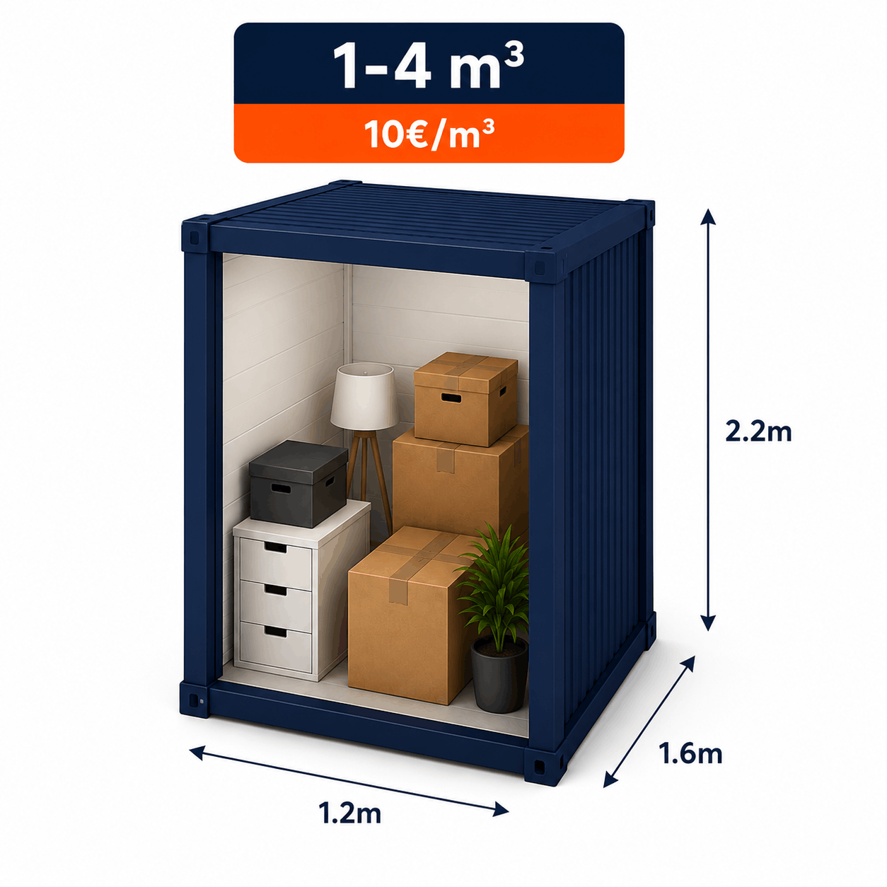 4 κυβικά αποθήκευση BoxSpace