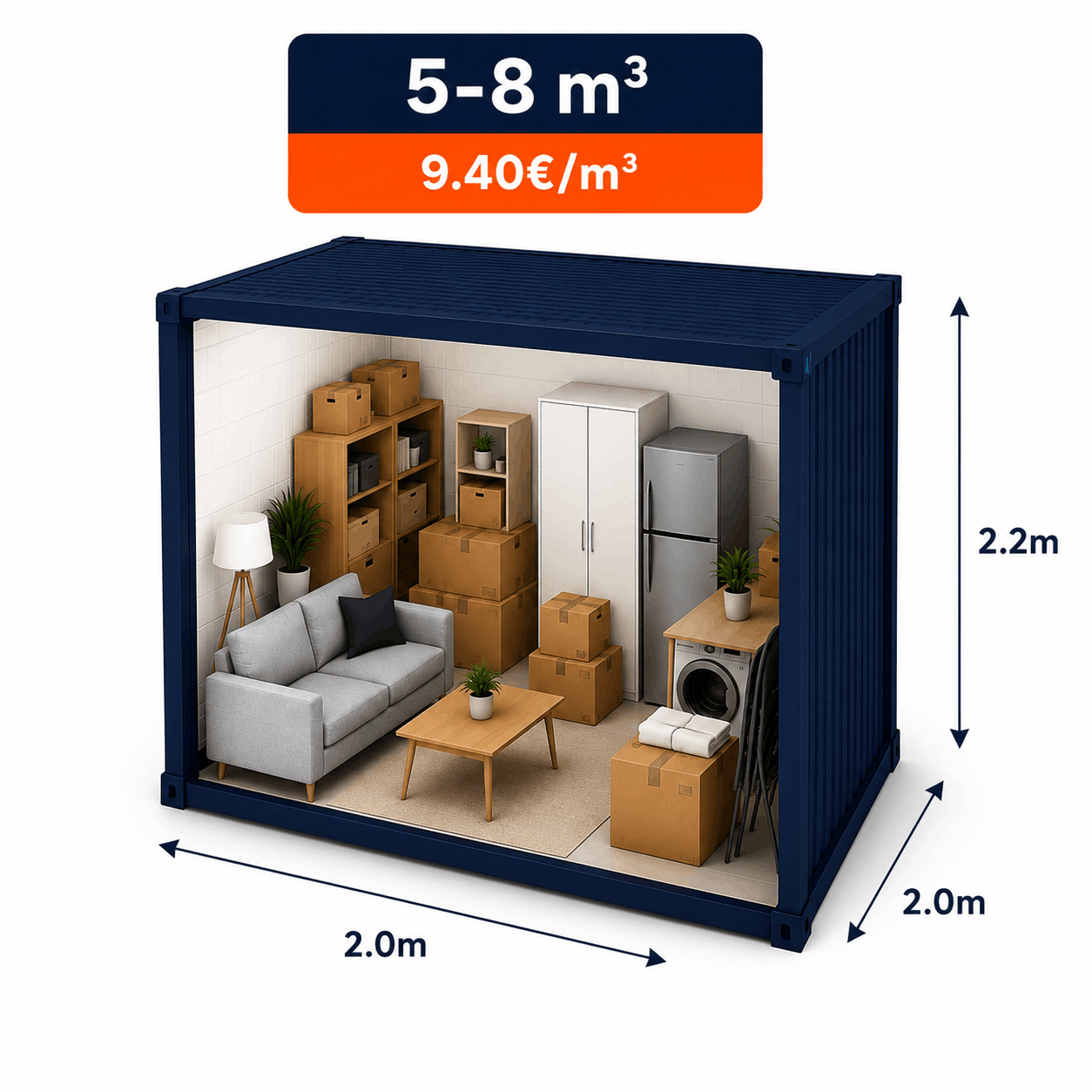 8 κυβικά αποθήκευση BoxSpace